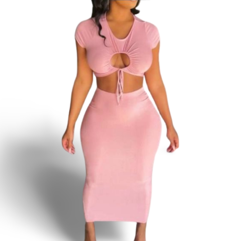 Marysol.Boutique Pink Midiskirt Set